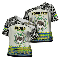 Personalized Sudan 1956-1970 Cross Shoulder Shirt With African Pattern - Wonder Print Shop