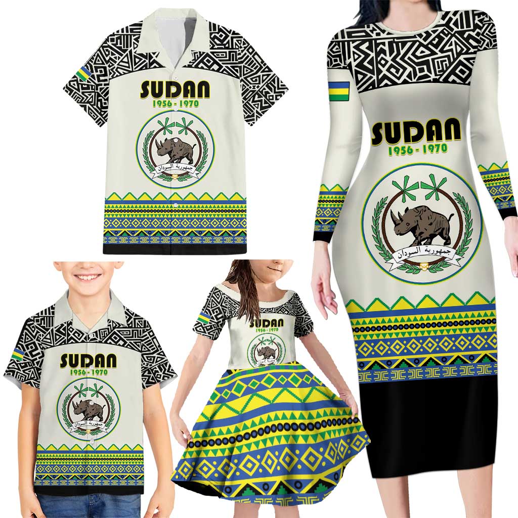 Personalized Sudan 1956-1970 Family Matching Long Sleeve Bodycon Dress and Hawaiian Shirt With African Pattern - Wonder Print Shop