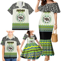 Personalized Sudan 1956-1970 Family Matching Mermaid Dress and Hawaiian Shirt With African Pattern - Wonder Print Shop