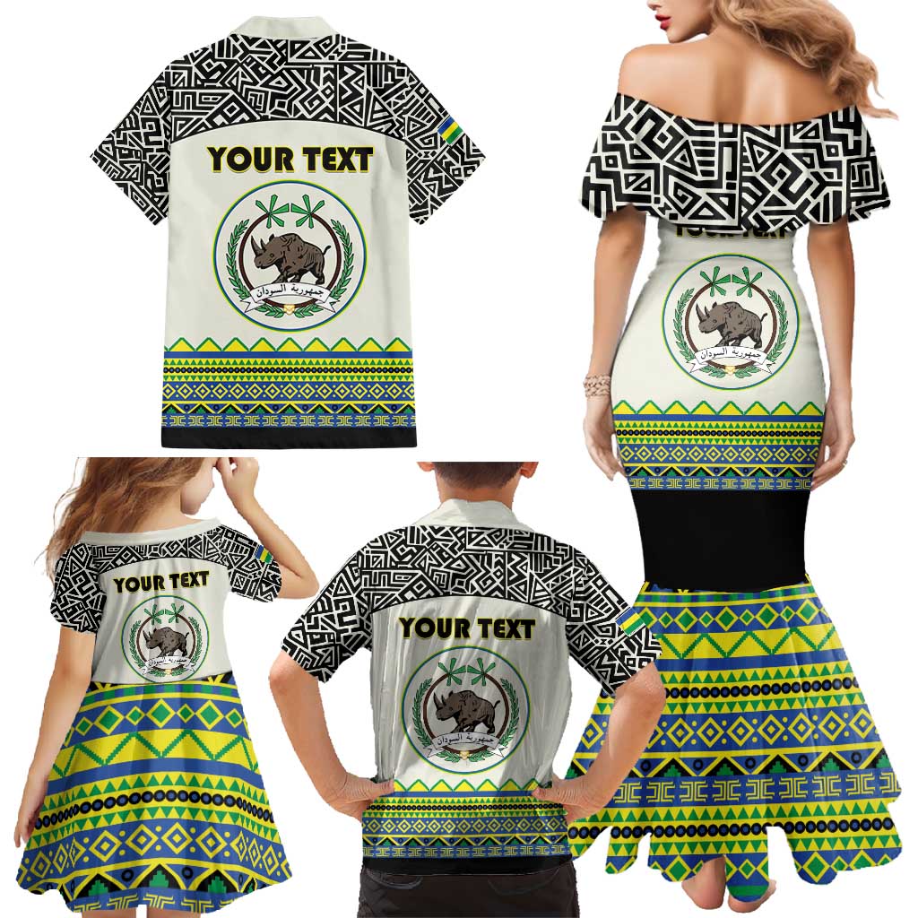 Personalized Sudan 1956-1970 Family Matching Mermaid Dress and Hawaiian Shirt With African Pattern - Wonder Print Shop