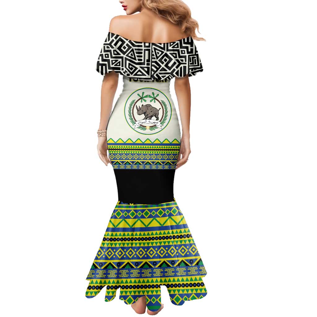 Personalized Sudan 1956-1970 Family Matching Mermaid Dress and Hawaiian Shirt With African Pattern - Wonder Print Shop