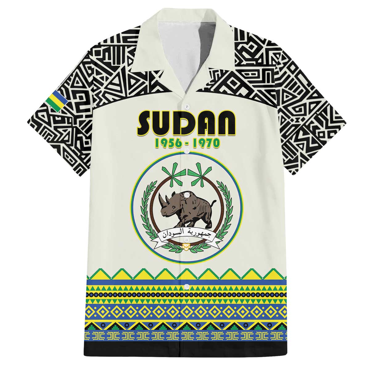 Personalized Sudan 1956-1970 Family Matching Off The Shoulder Long Sleeve Dress and Hawaiian Shirt With African Pattern - Wonder Print Shop