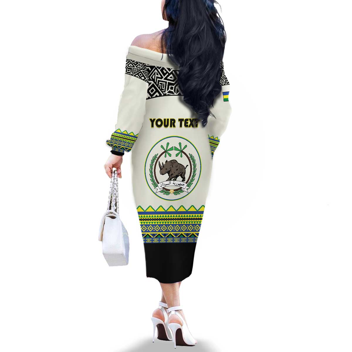 Personalized Sudan 1956-1970 Family Matching Off The Shoulder Long Sleeve Dress and Hawaiian Shirt With African Pattern - Wonder Print Shop