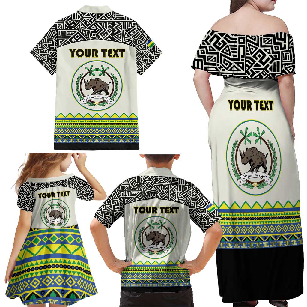 Personalized Sudan 1956-1970 Family Matching Off Shoulder Maxi Dress and Hawaiian Shirt With African Pattern - Wonder Print Shop