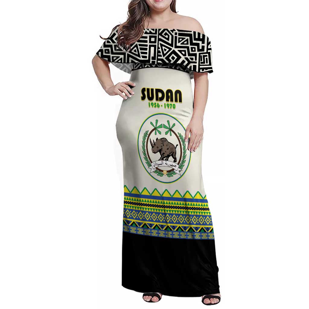 Personalized Sudan 1956-1970 Family Matching Off Shoulder Maxi Dress and Hawaiian Shirt With African Pattern - Wonder Print Shop