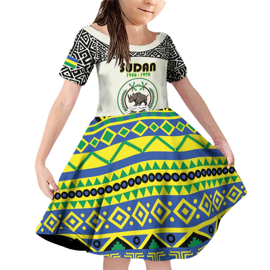 Personalized Sudan 1956-1970 Family Matching Off Shoulder Short Dress and Hawaiian Shirt With African Pattern - Wonder Print Shop