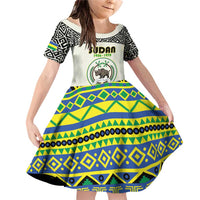 Personalized Sudan 1956-1970 Family Matching Off Shoulder Short Dress and Hawaiian Shirt With African Pattern - Wonder Print Shop