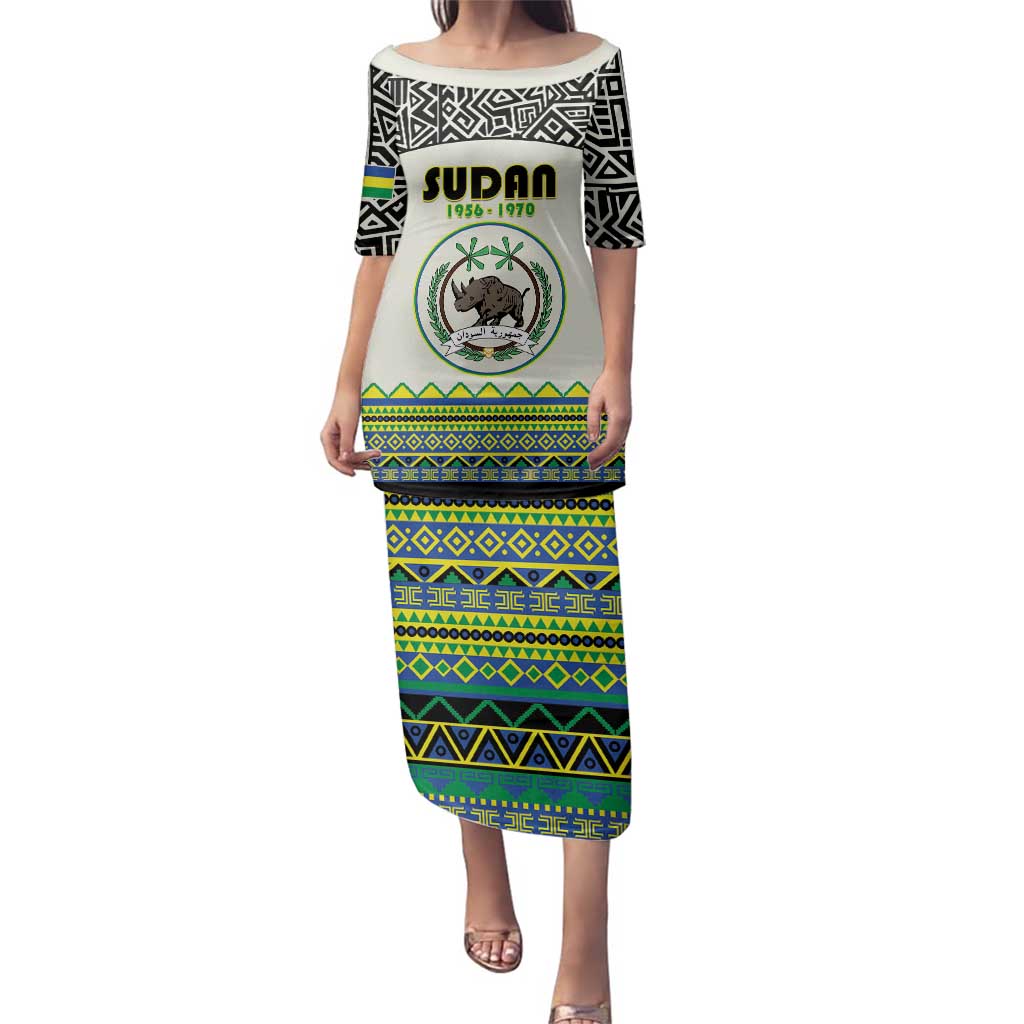 Personalized Sudan 1956-1970 Family Matching Puletasi and Hawaiian Shirt With African Pattern - Wonder Print Shop