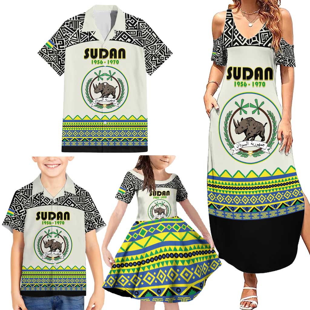 Personalized Sudan 1956-1970 Family Matching Summer Maxi Dress and Hawaiian Shirt With African Pattern - Wonder Print Shop