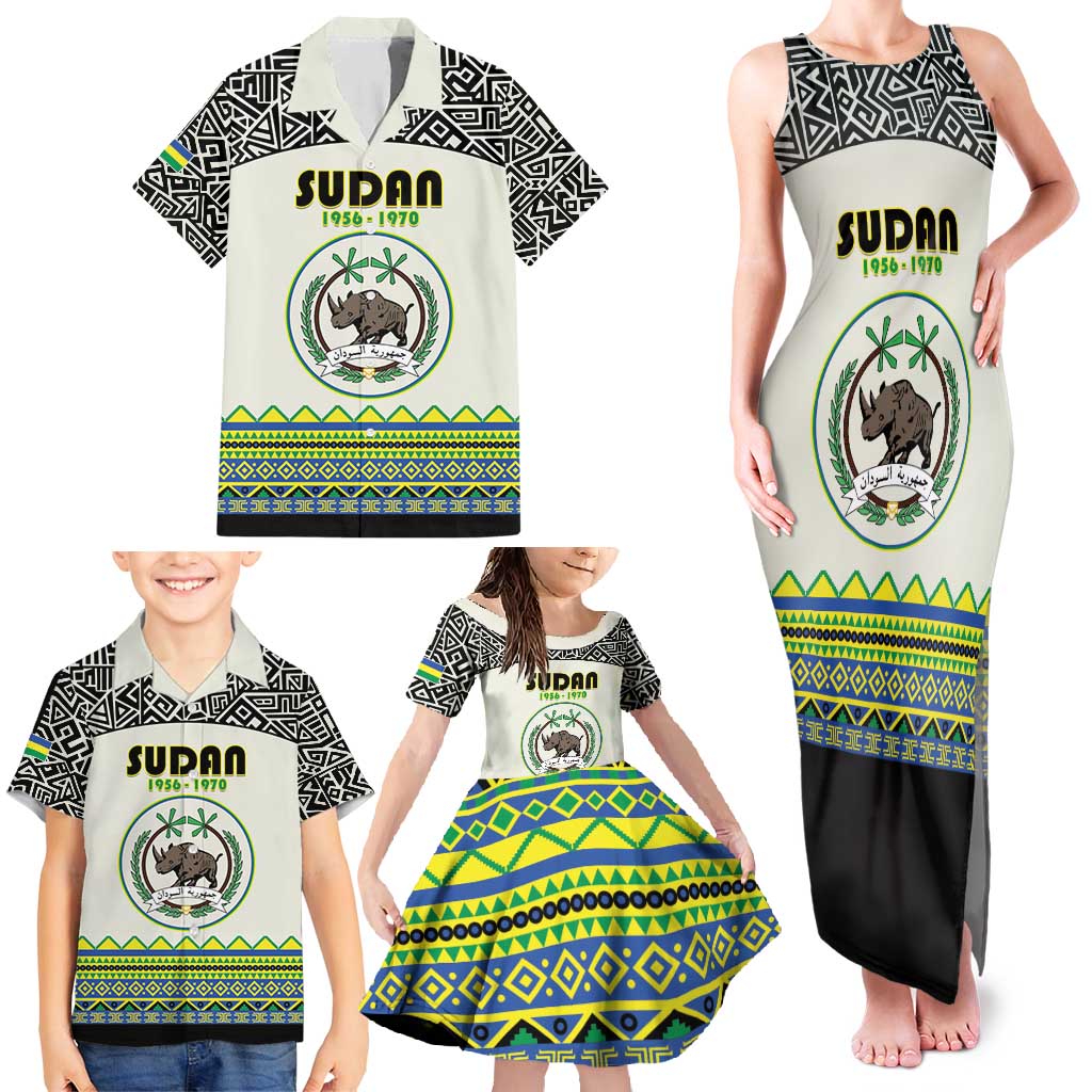 Personalized Sudan 1956-1970 Family Matching Tank Maxi Dress and Hawaiian Shirt With African Pattern - Wonder Print Shop