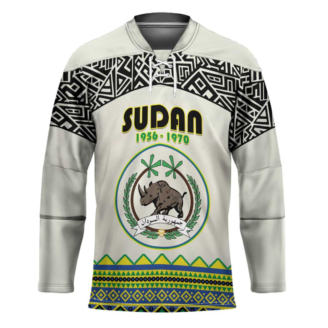 Personalized Sudan 1956-1970 Hockey Jersey With African Pattern - Wonder Print Shop