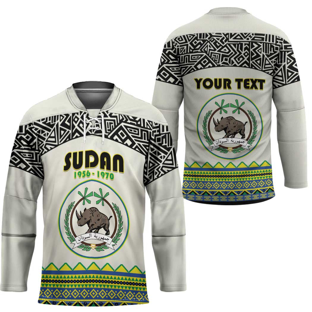 Personalized Sudan 1956-1970 Hockey Jersey With African Pattern - Wonder Print Shop