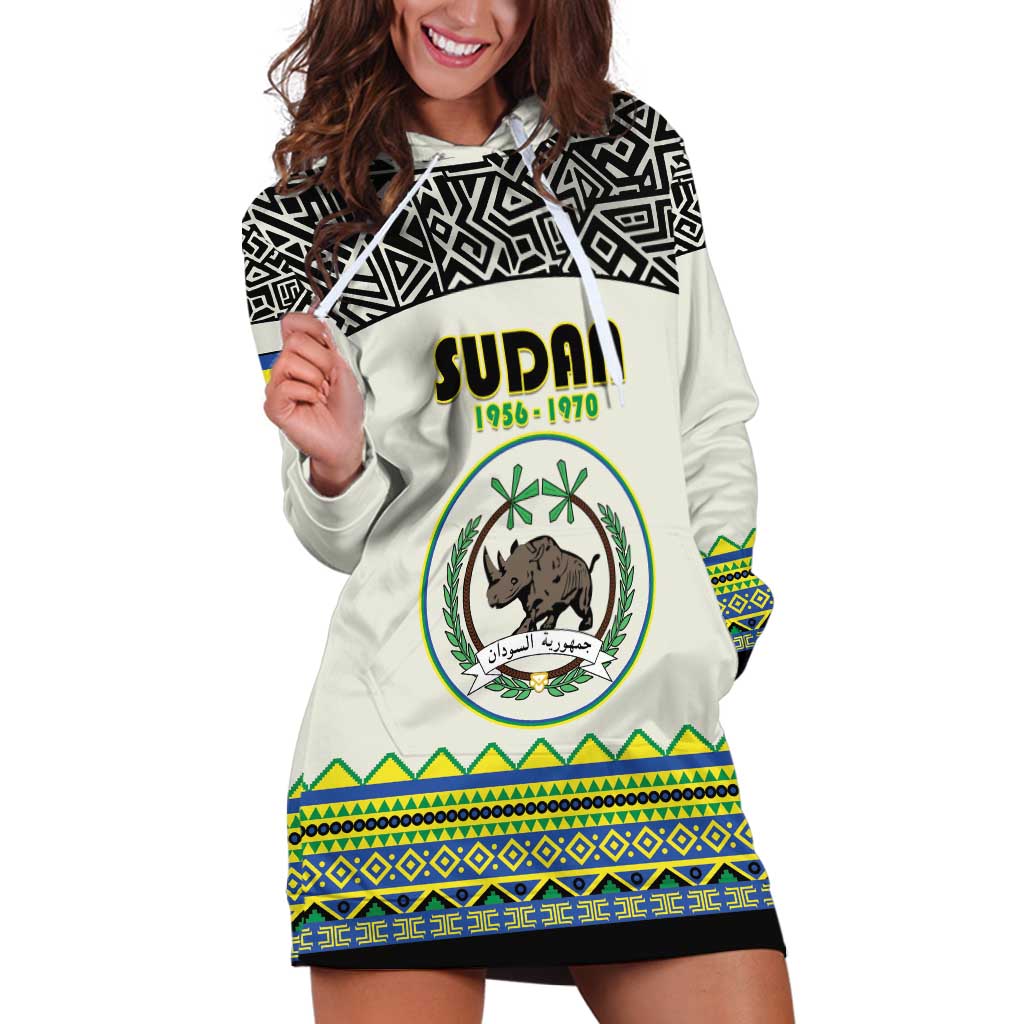 Personalized Sudan 1956-1970 Hoodie Dress With African Pattern - Wonder Print Shop