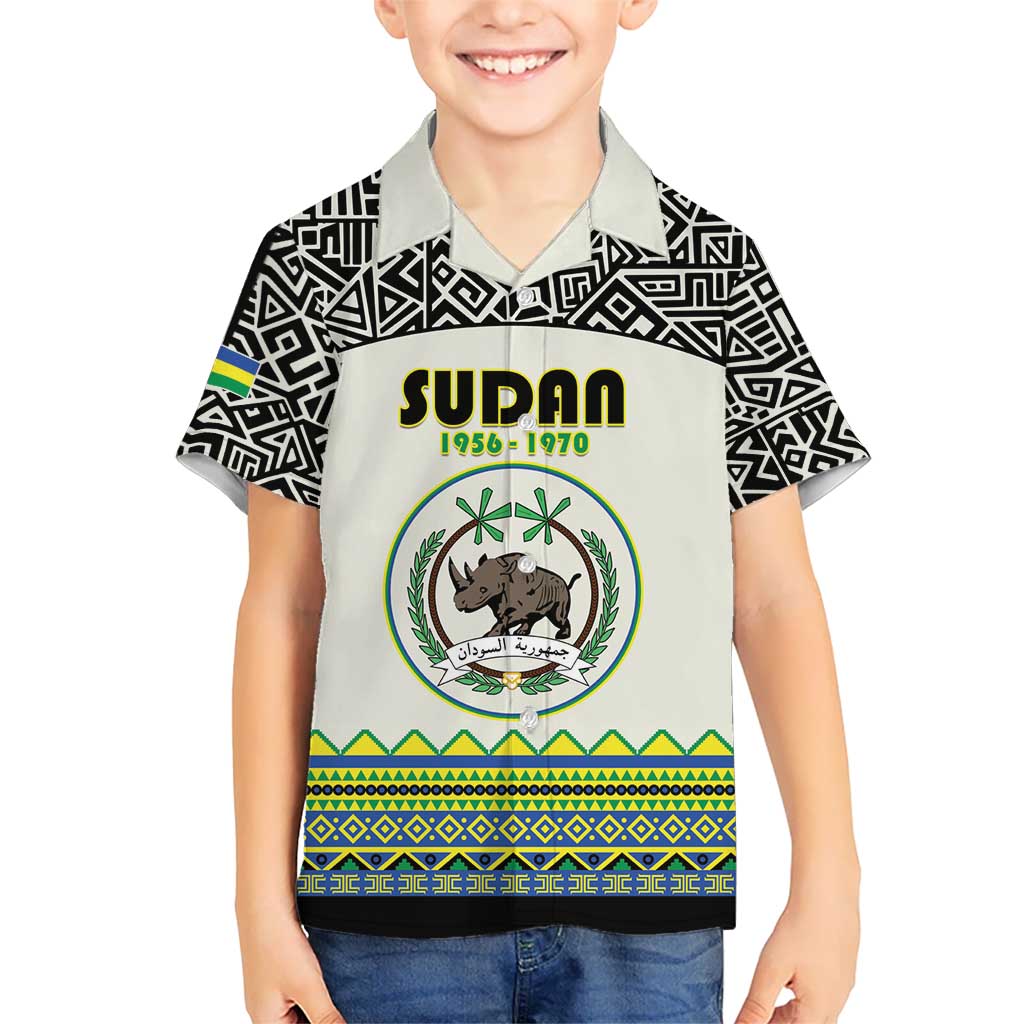 Personalized Sudan 1956-1970 Kid Hawaiian Shirt With African Pattern - Wonder Print Shop