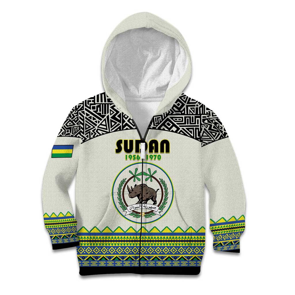 Personalized Sudan 1956-1970 Kid Hoodie With African Pattern - Wonder Print Shop