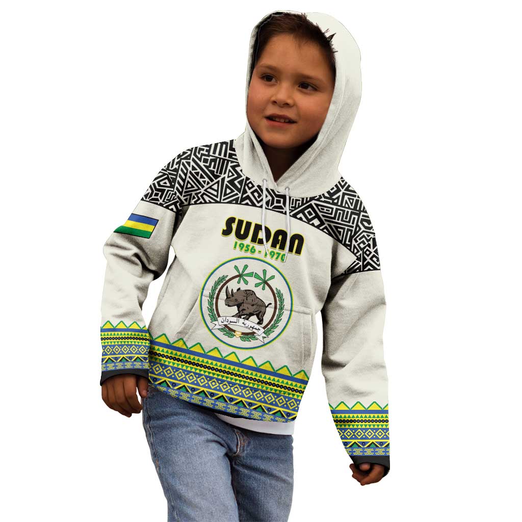 Personalized Sudan 1956-1970 Kid Hoodie With African Pattern - Wonder Print Shop