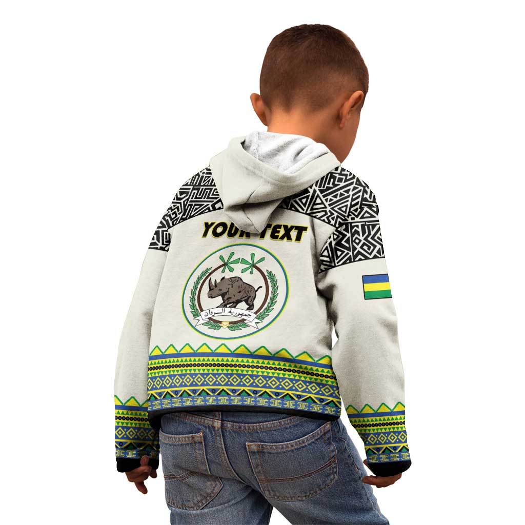 Personalized Sudan 1956-1970 Kid Hoodie With African Pattern - Wonder Print Shop