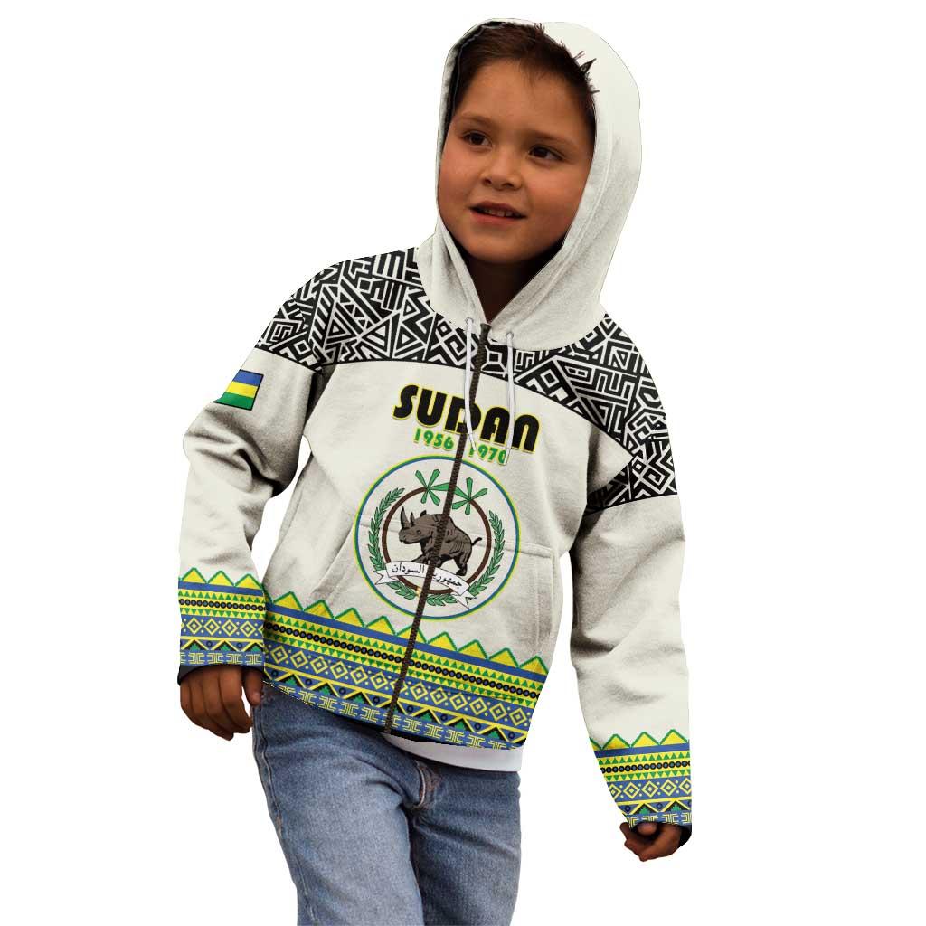 Personalized Sudan 1956-1970 Kid Hoodie With African Pattern - Wonder Print Shop