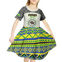 Personalized Sudan 1956-1970 Kid Short Sleeve Dress With African Pattern - Wonder Print Shop