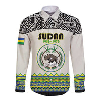 Personalized Sudan 1956-1970 Long Sleeve Button Shirt With African Pattern - Wonder Print Shop