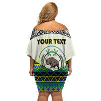 Personalized Sudan 1956-1970 Off Shoulder Short Dress With African Pattern - Wonder Print Shop