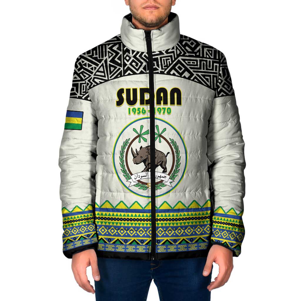 Personalized Sudan 1956-1970 Padded Jacket With African Pattern - Wonder Print Shop