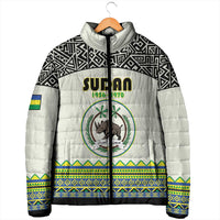 Personalized Sudan 1956-1970 Padded Jacket With African Pattern - Wonder Print Shop