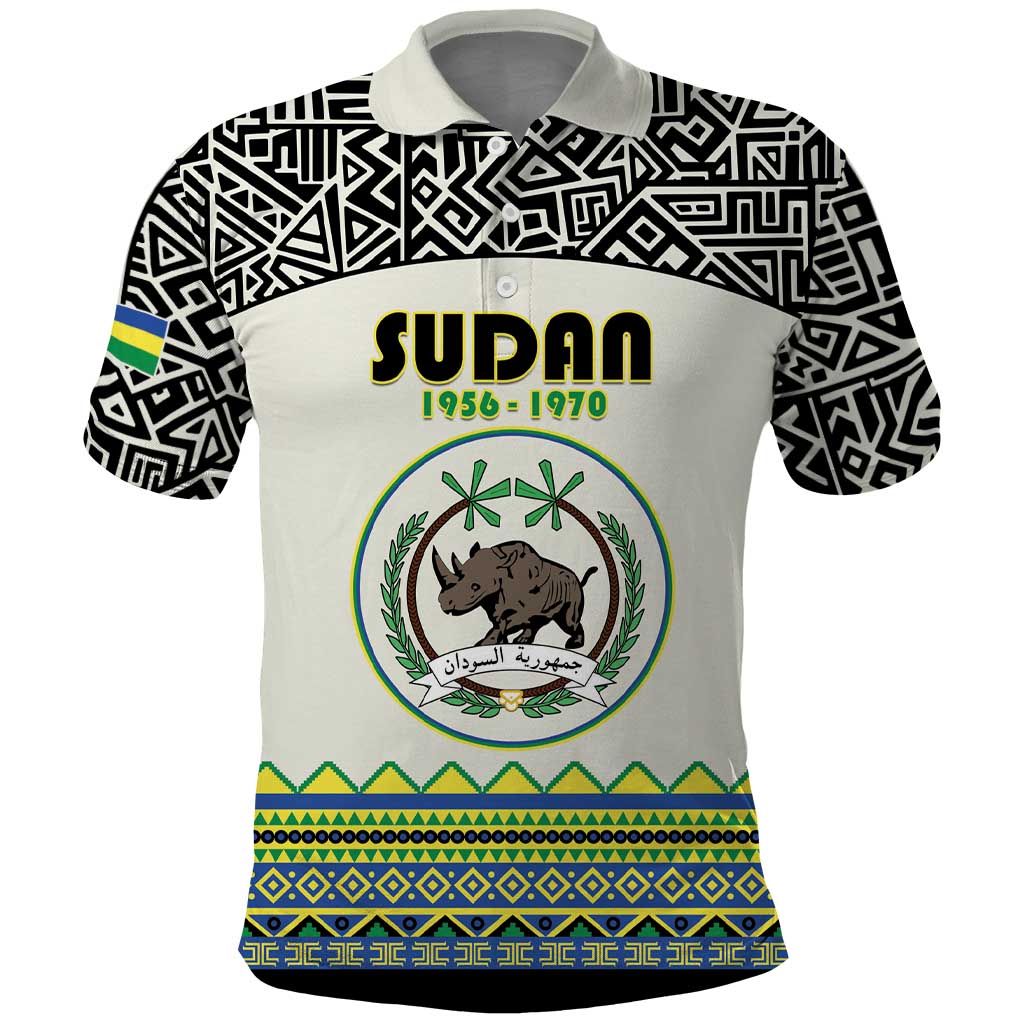 Personalized Sudan 1956-1970 Polo Shirt With African Pattern - Wonder Print Shop
