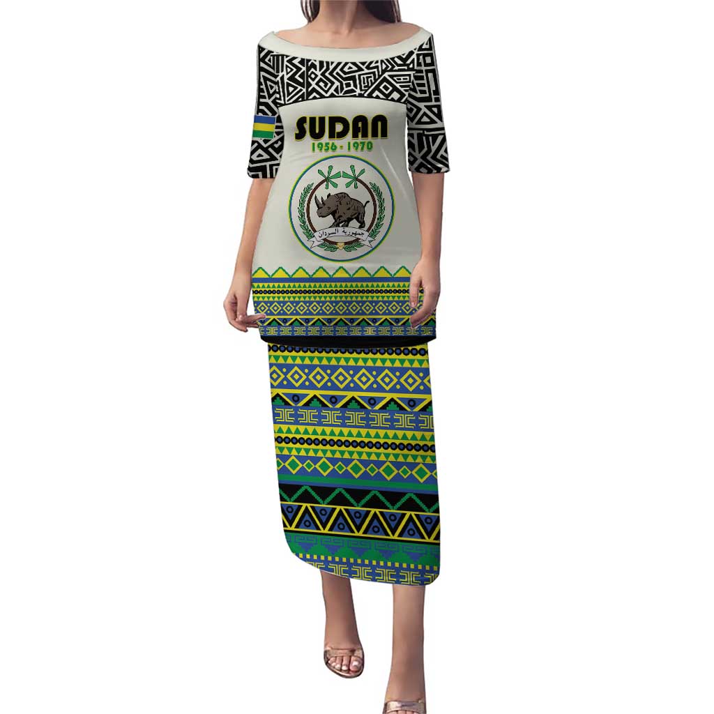 Personalized Sudan 1956-1970 Puletasi With African Pattern - Wonder Print Shop
