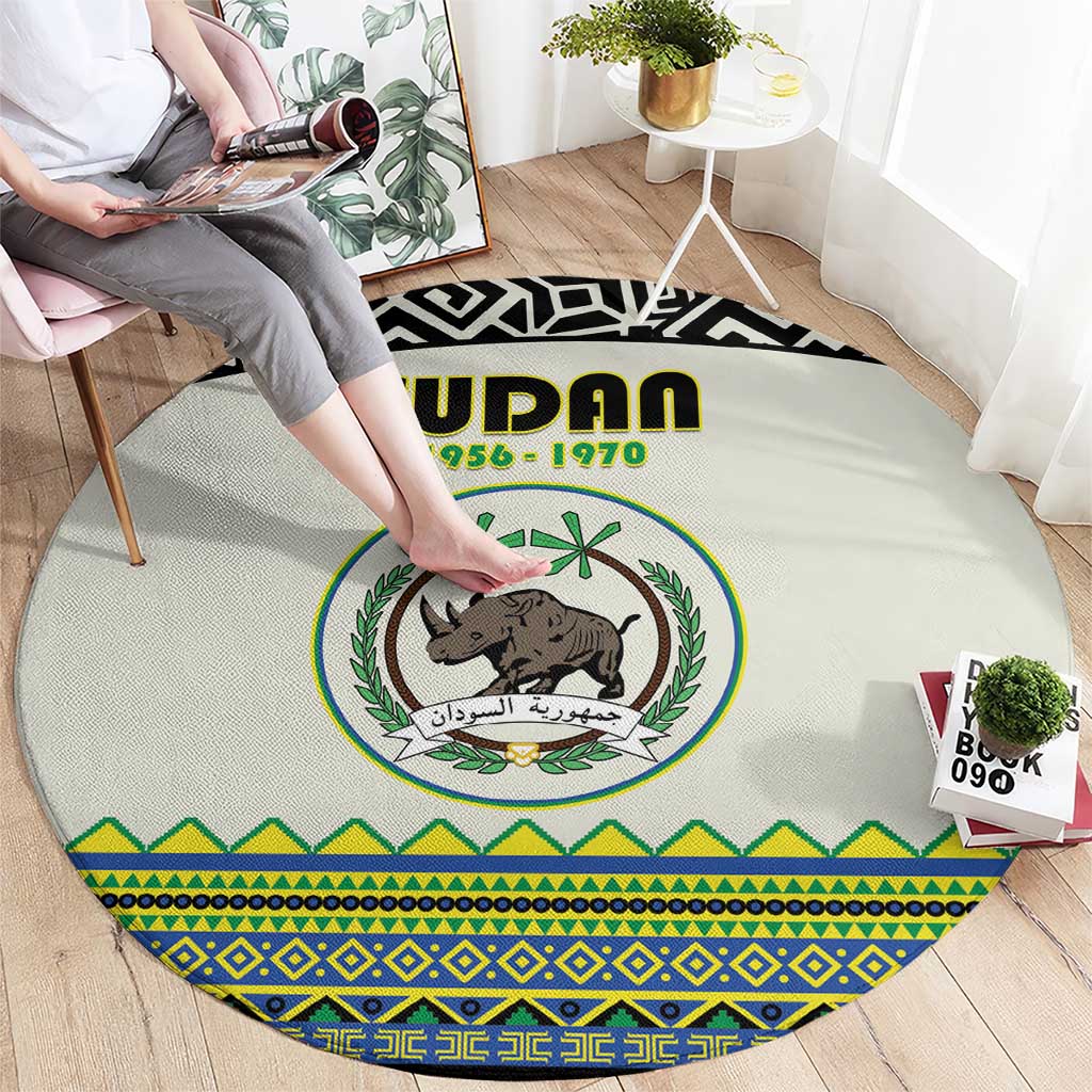 Sudan 1956-1970 Round Carpet With African Pattern - Wonder Print Shop