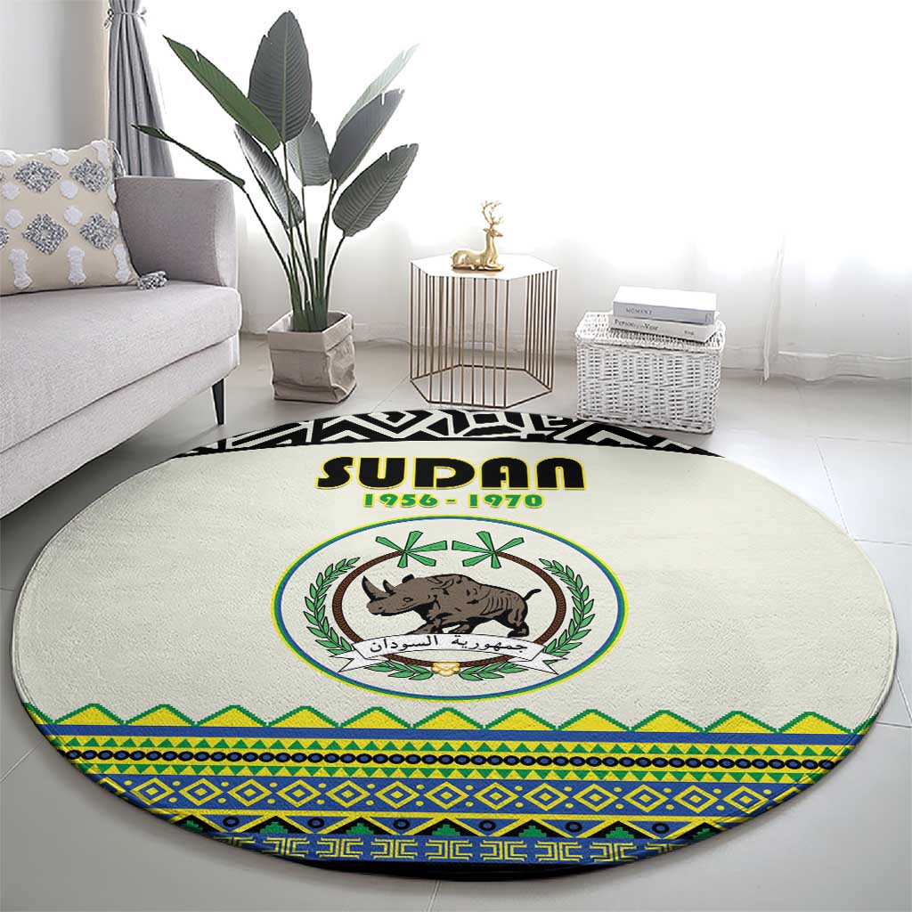 Sudan 1956-1970 Round Carpet With African Pattern - Wonder Print Shop