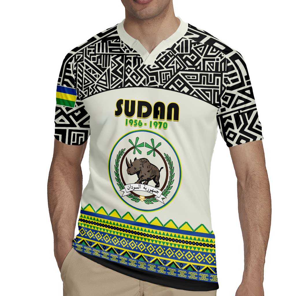 Personalized Sudan 1956-1970 Rugby Jersey With African Pattern - Wonder Print Shop