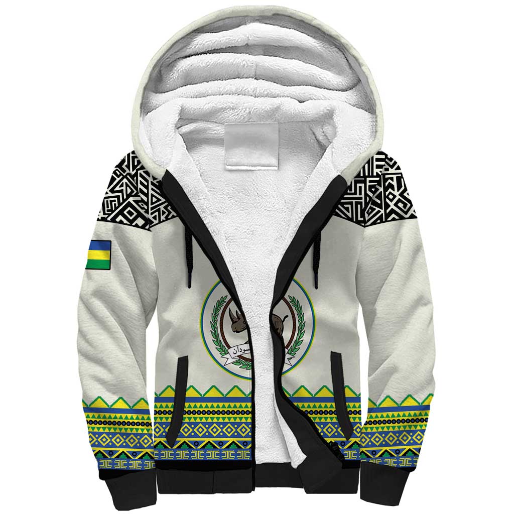 Personalized Sudan 1956-1970 Sherpa Hoodie With African Pattern - Wonder Print Shop