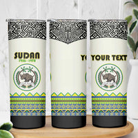 Personalized Sudan 1956-1970 Skinny Tumbler With African Pattern - Wonder Print Shop