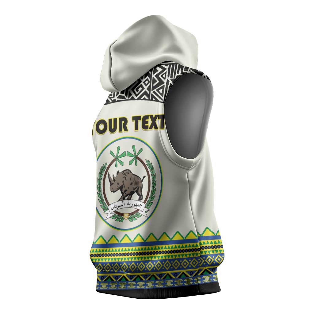 Personalized Sudan 1956-1970 Sleeveless Hoodie With African Pattern - Wonder Print Shop
