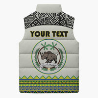 Personalized Sudan 1956-1970 Sleeveless Puffer Jacket With African Pattern - Wonder Print Shop