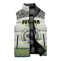 Personalized Sudan 1956-1970 Sleeveless Puffer Jacket With African Pattern - Wonder Print Shop
