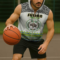 Personalized Sudan 1956-1970 Sleeveless Zip Hoodie With African Pattern - Wonder Print Shop