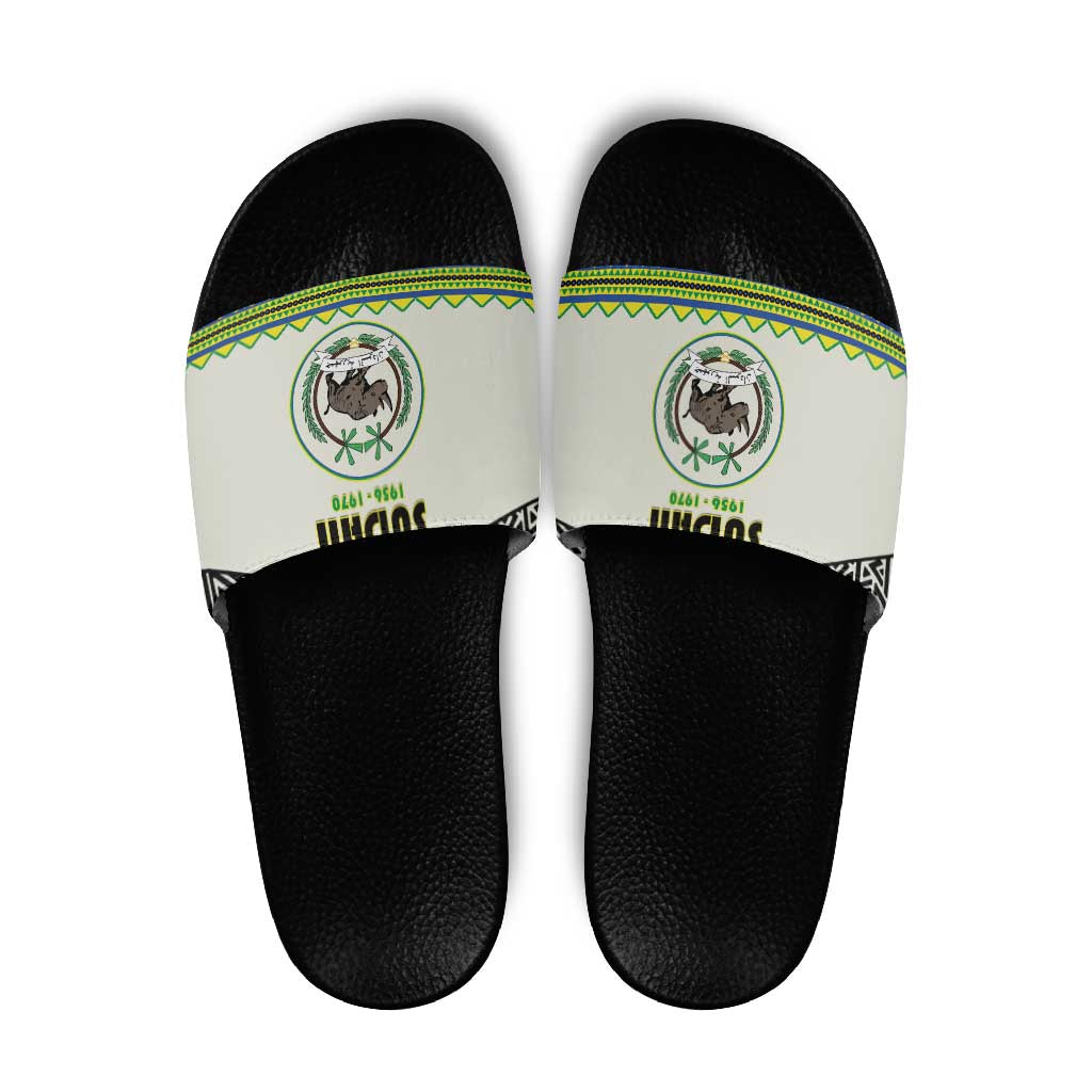 Sudan 1956-1970 Slide Sandals With African Pattern - Wonder Print Shop