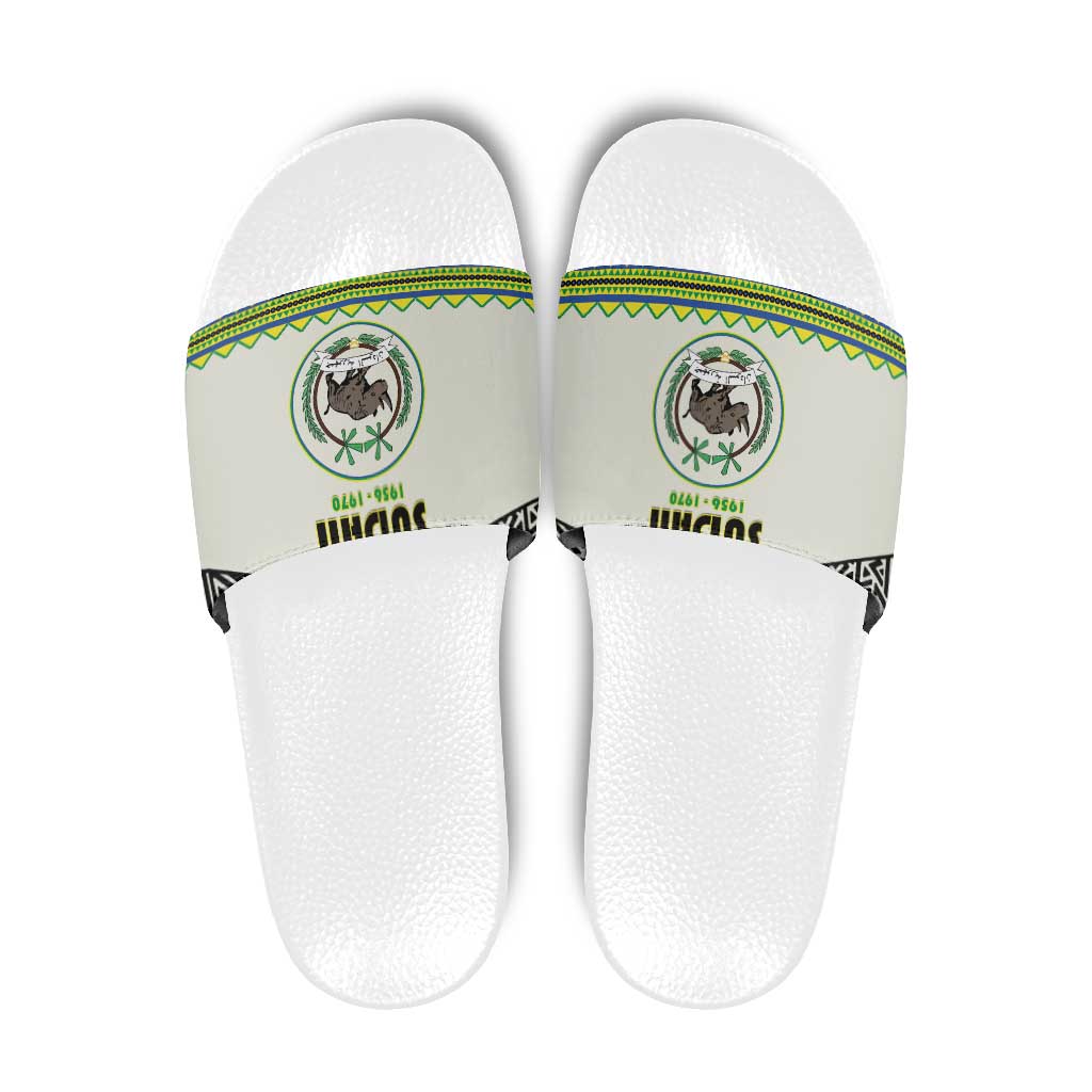 Sudan 1956-1970 Slide Sandals With African Pattern - Wonder Print Shop