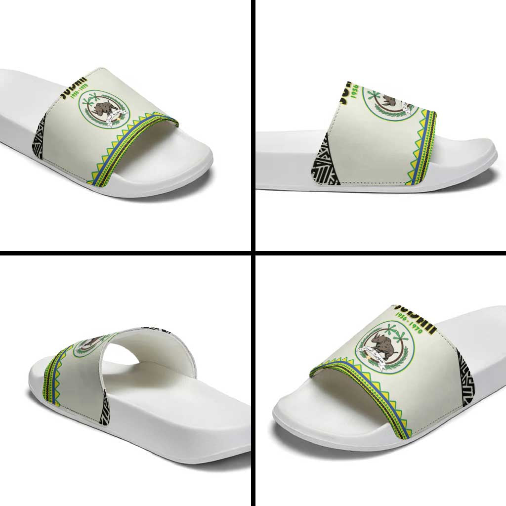 Sudan 1956-1970 Slide Sandals With African Pattern - Wonder Print Shop