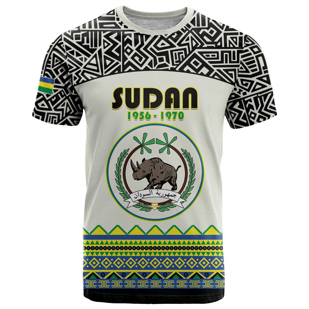 Personalized Sudan 1956-1970 T Shirt With African Pattern - Wonder Print Shop
