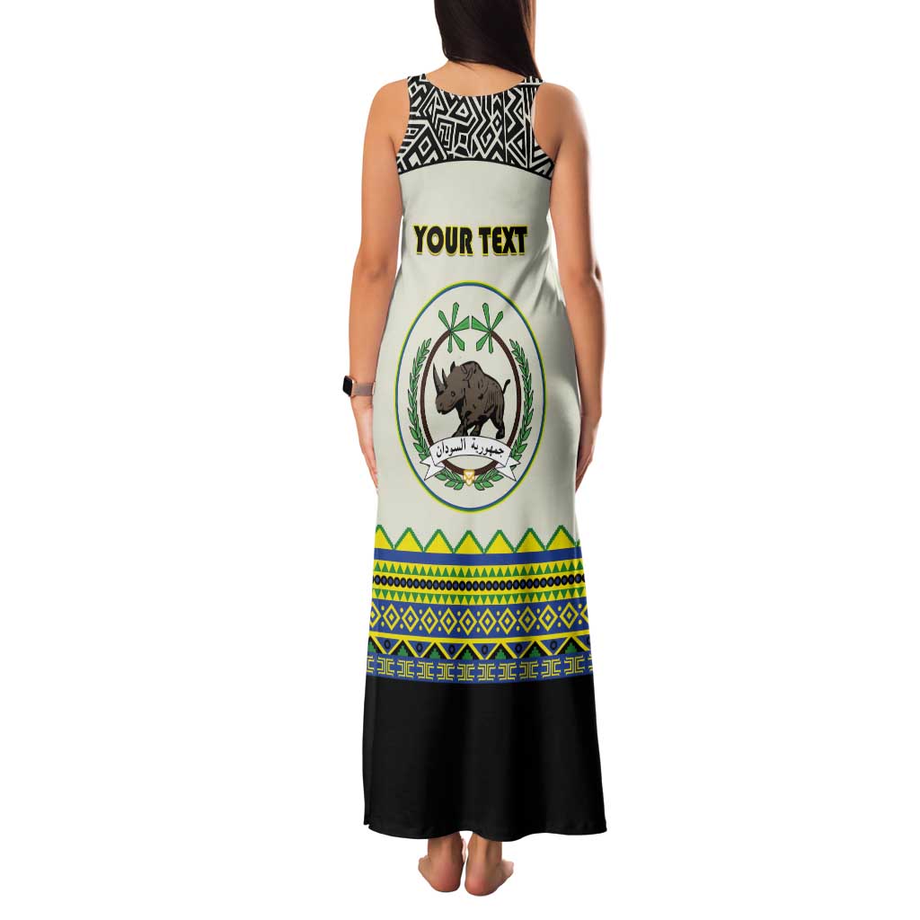 Personalized Sudan 1956-1970 Tank Maxi Dress With African Pattern - Wonder Print Shop