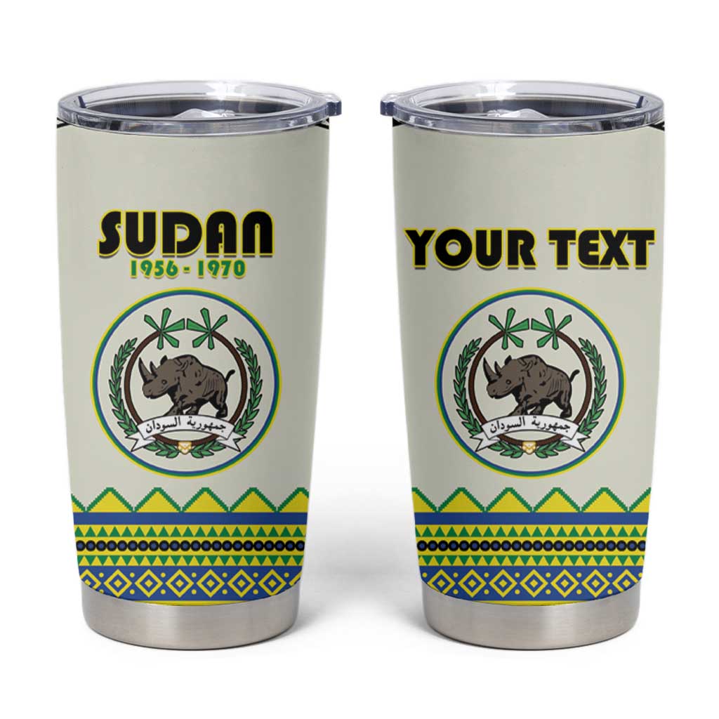 Personalized Sudan 1956-1970 Tumbler Cup With African Pattern - Wonder Print Shop