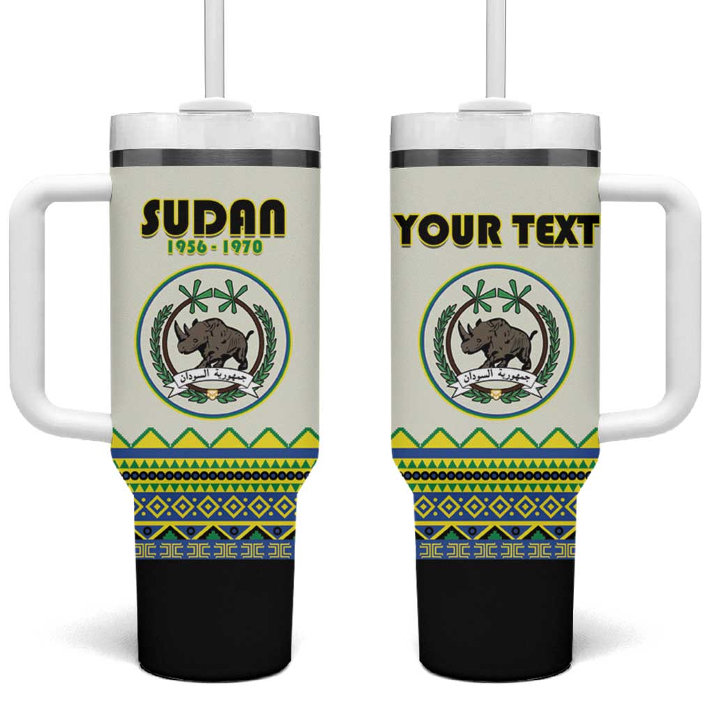 Personalized Sudan 1956-1970 Tumbler With Handle With African Pattern - Wonder Print Shop