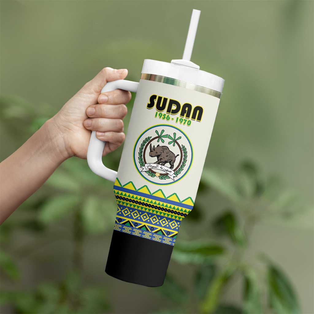 Personalized Sudan 1956-1970 Tumbler With Handle With African Pattern - Wonder Print Shop