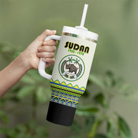Personalized Sudan 1956-1970 Tumbler With Handle With African Pattern - Wonder Print Shop