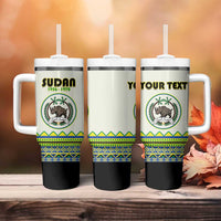 Personalized Sudan 1956-1970 Tumbler With Handle With African Pattern - Wonder Print Shop