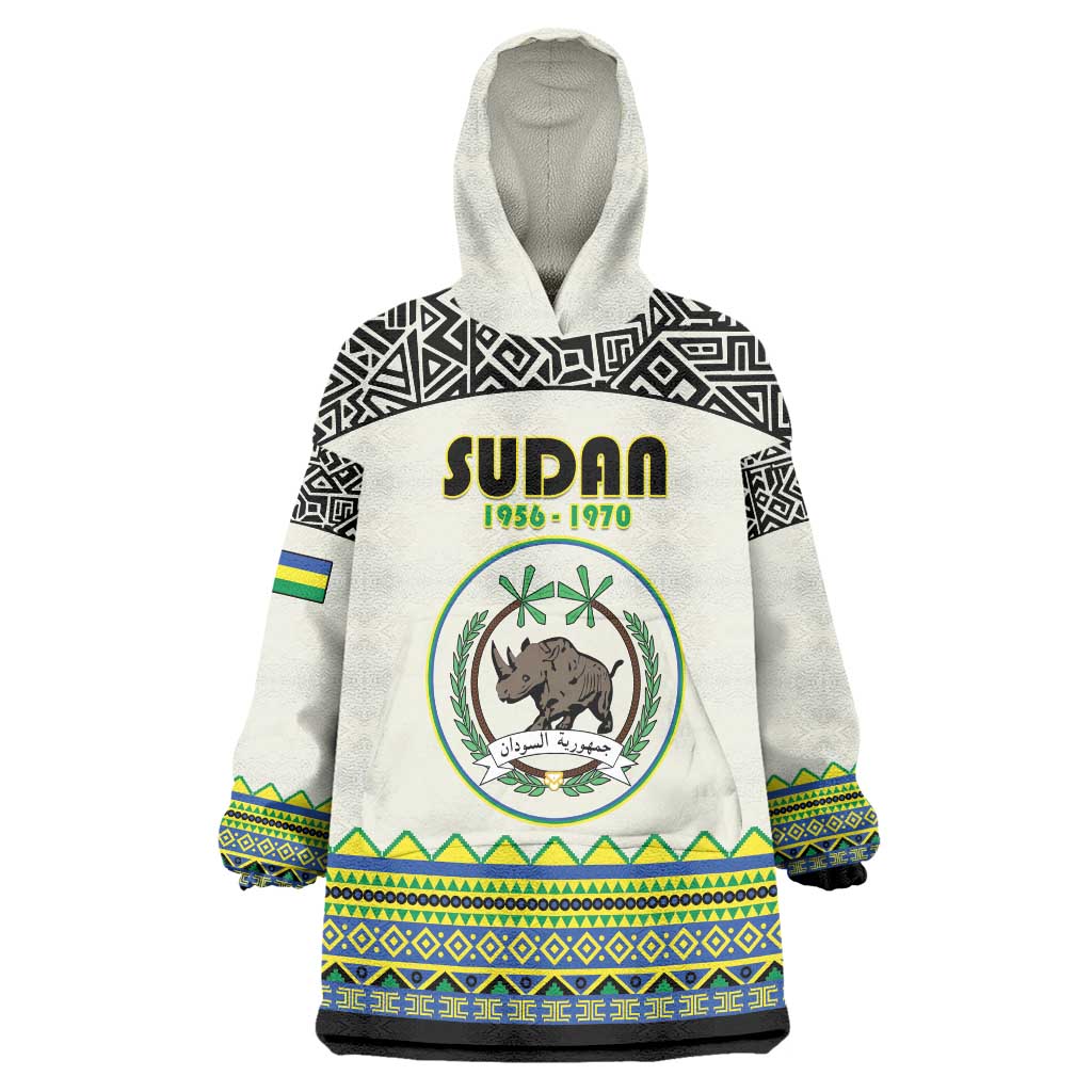 Personalized Sudan 1956-1970 Wearable Blanket Hoodie With African Pattern - Wonder Print Shop