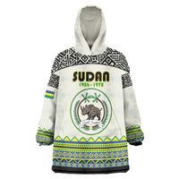 Personalized Sudan 1956-1970 Wearable Blanket Hoodie With African Pattern - Wonder Print Shop